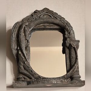 Vintage 90s 1997 Dragon Metal Cast Mirror Fantasy Collectible Art Sculpture Rare